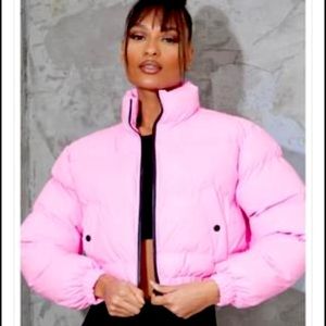 *Sold*Pink puffer coat